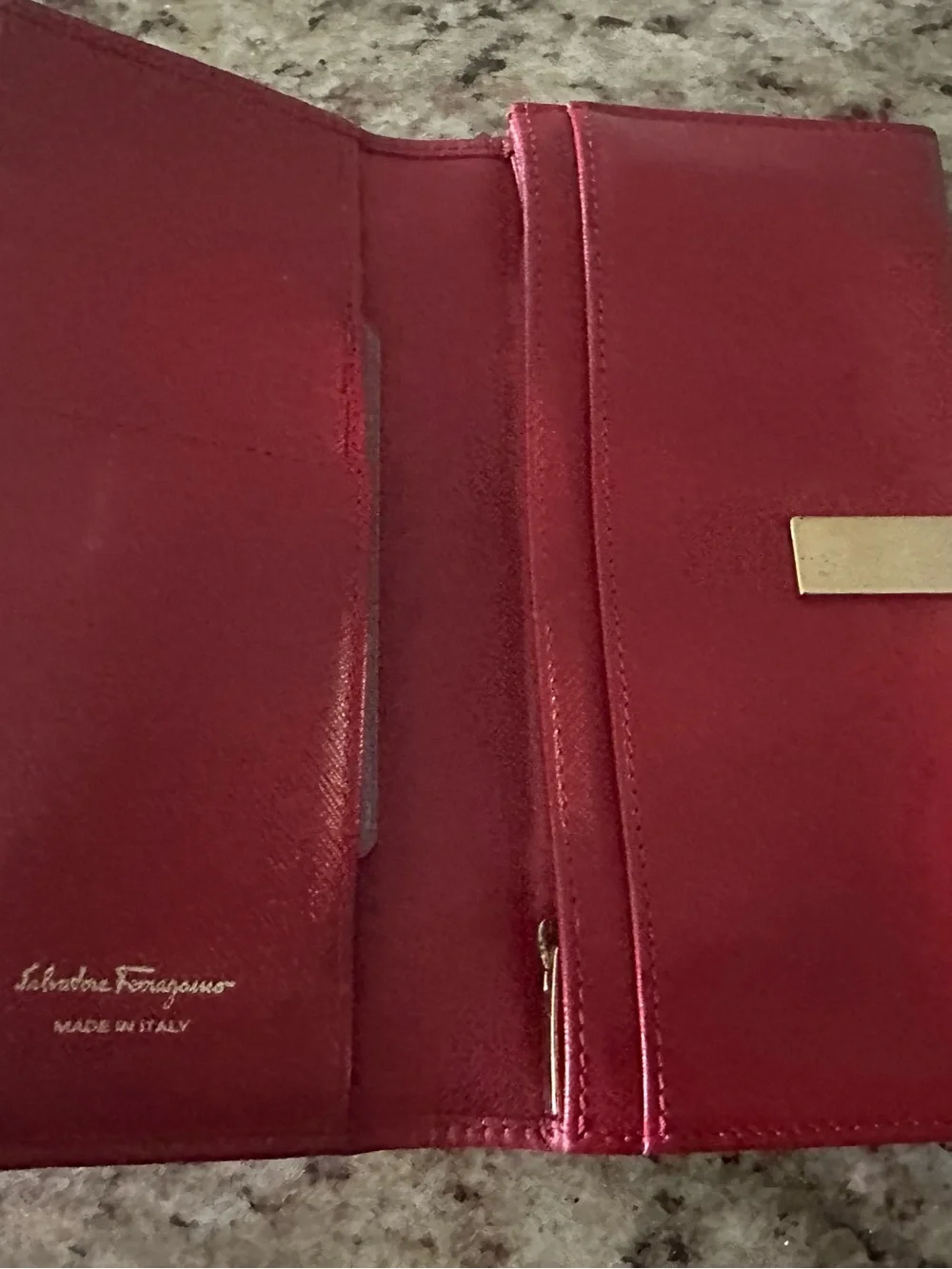 Salvatore Ferragamo Red Leather Wallet - Classic ID Window